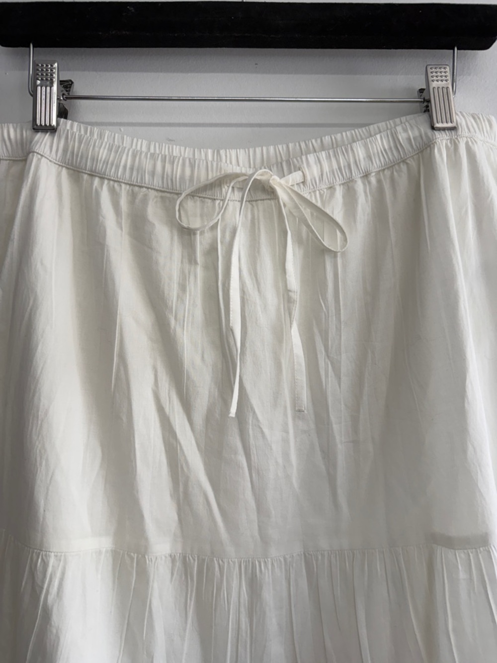 Abound White Tiered Maxi Skirt with Drawstring Waist Size Medium - Picture 2 of 10